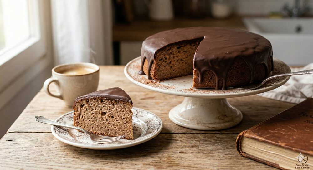 Bolo de Chocola Fofinho e com cobertura sem glúten sem lactose